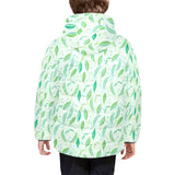 Green Peas Pattern Print Design 01 Kids' Boys' Girls' Padded Hooded Jacket