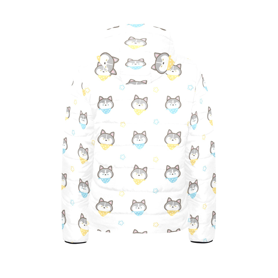 Cute Siberian Husky pattern Kids' Boys' Girls' Padded Hooded Jacket