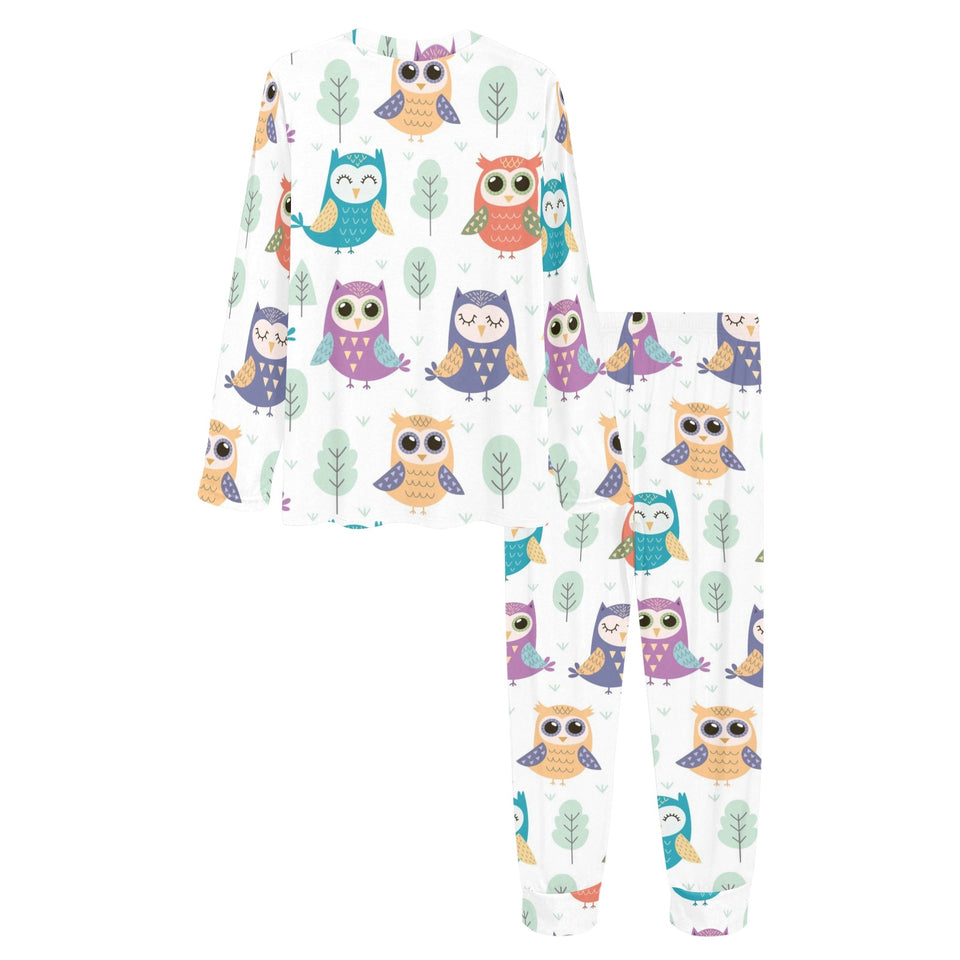 Cute owl pattern Women's All Over Print Pajama Set