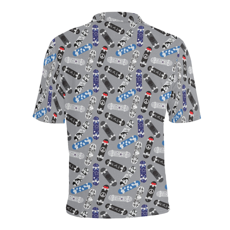Skate Board Pattern Print Design 03 Men's All Over Print Polo Shirt