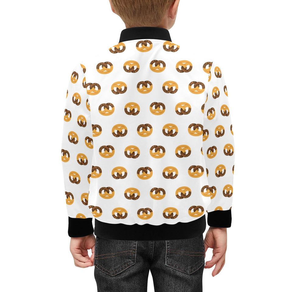 Pretzels Pattern Print Design 02 Kids' Boys' Girls' Bomber Jacket