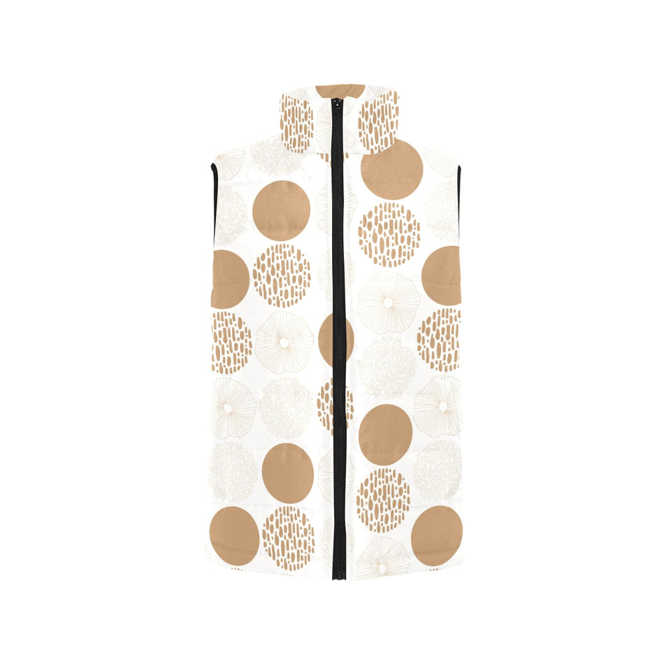 Gold Texture mushroom pattern Women's Padded Vest