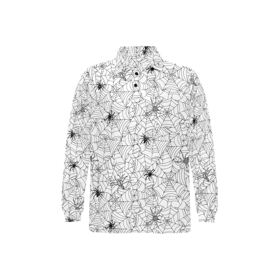 Spider web cobweb pattern Men's Long Sleeve Polo Shirt