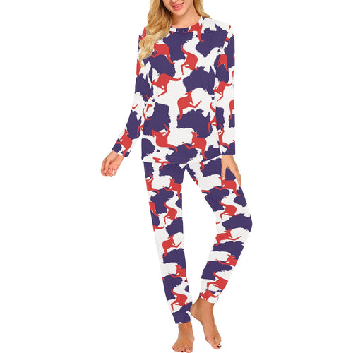 Kangaroo Australian pattern Women's All Over Print Pajama Set