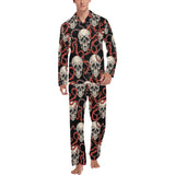 Red snake skull pattern Men's Long Pajama Set