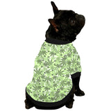 Canabis Marijuana Weed Pattern Print Design 01 All Over Print Pet Dog Round Neck Fuzzy Shirt