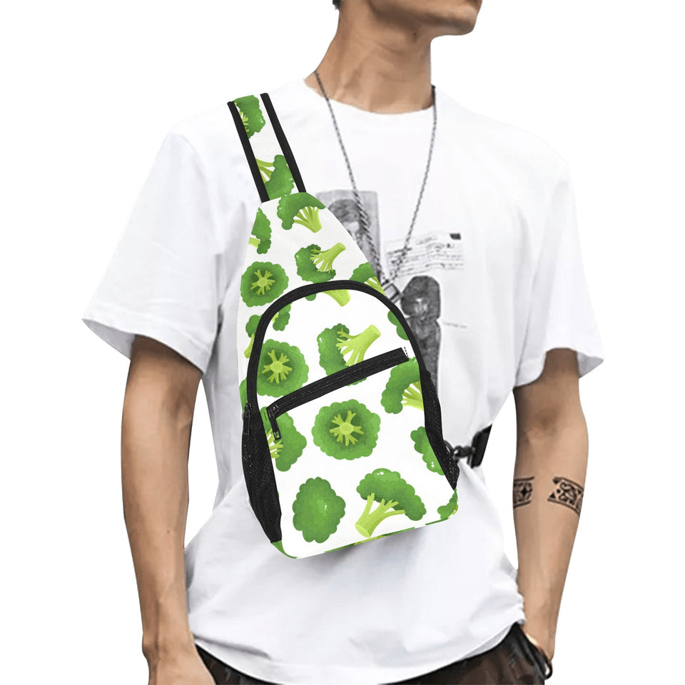 Cute broccoli pattern All Over Print Chest Bag