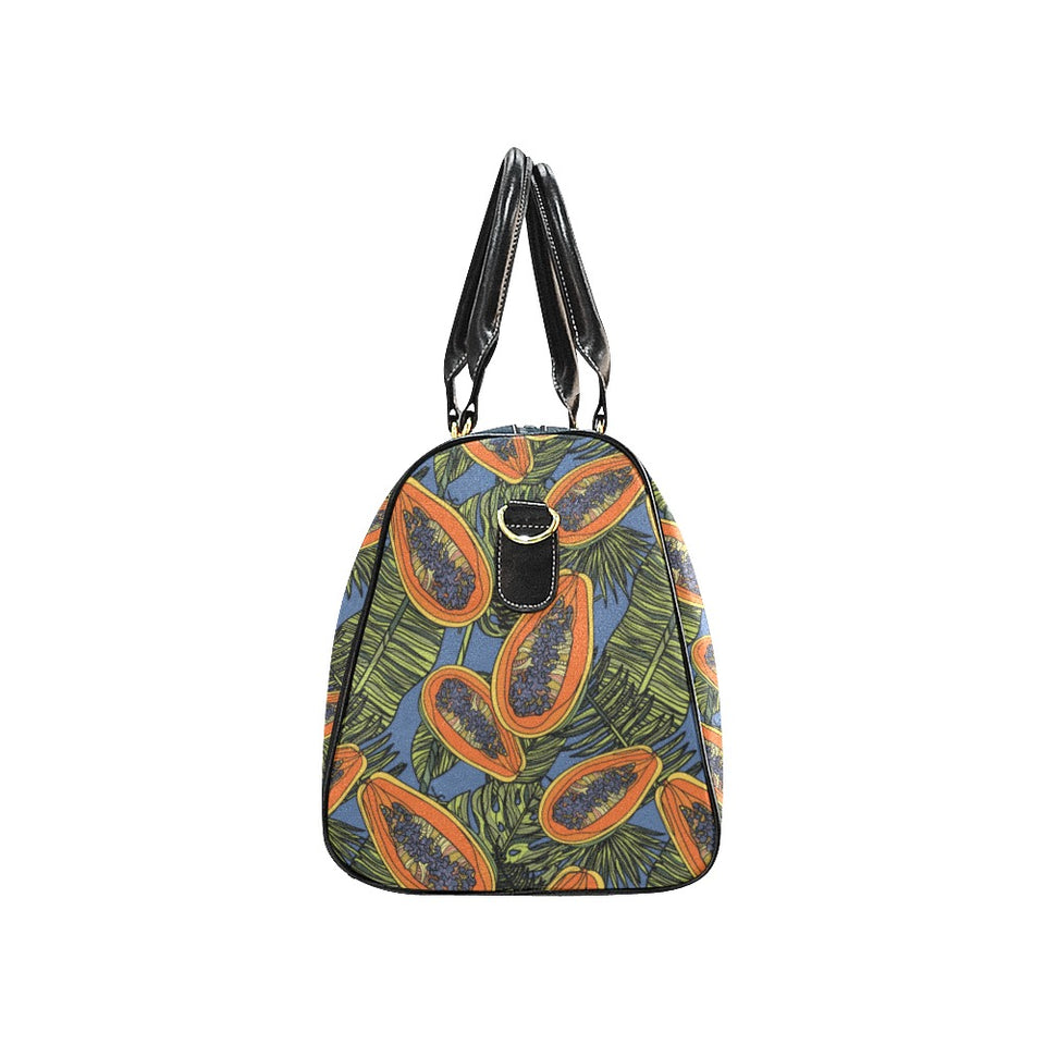 Colorful papaya tropical leaves Travel Bag
