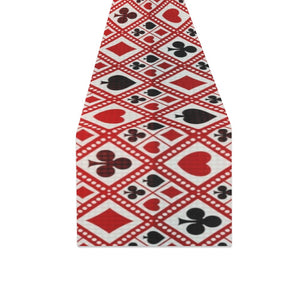 Casino Cards Suits Pattern Print Design 03 Table Runner