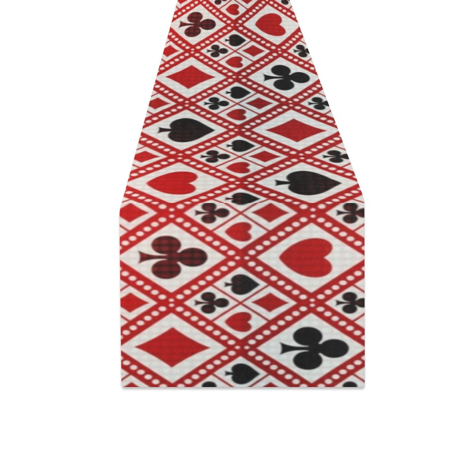 Casino Cards Suits Pattern Print Design 03 Table Runner