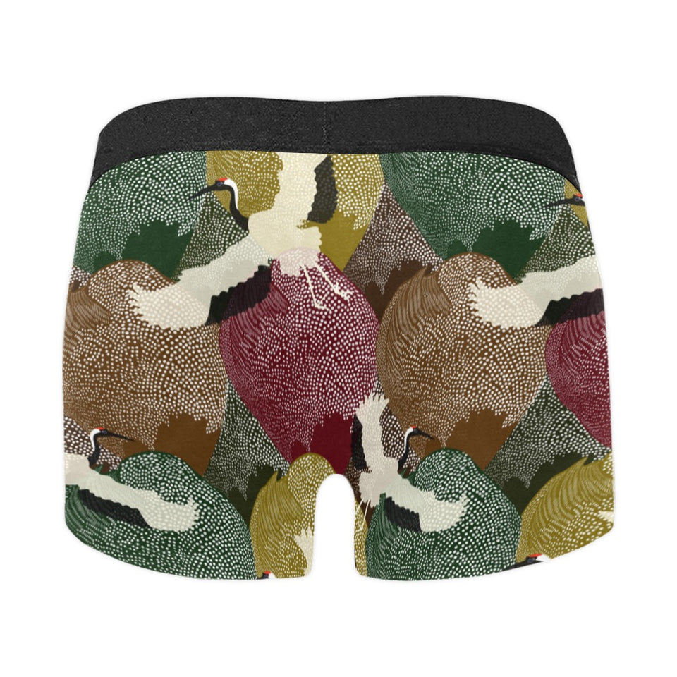 Japanese cranes flying forest dot pattern Men's All Over Print Boxer Briefs Men's Underwear