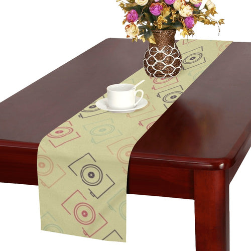Camera Pattern Print Design 01 Table Runner