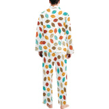 Colorful american football ball pattern Men's Long Pajama Set