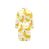 Banana pattern blackground Men's Long Sleeve Belted Night Robe