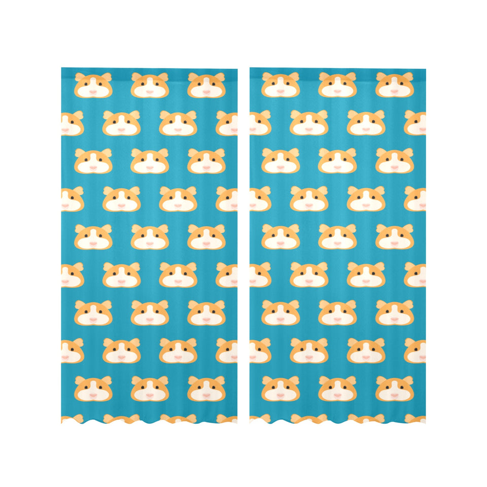 Guinea Pig Pattern Print Design 03 Gauze Curtain