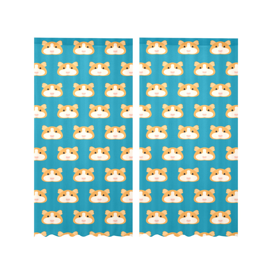 Guinea Pig Pattern Print Design 03 Gauze Curtain