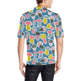 Colorful mushroom design pattern Men's All Over Print Polo Shirt