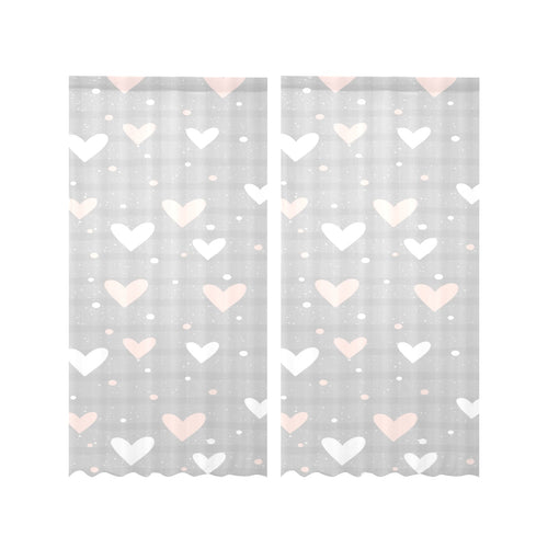 Heart pattern gray background Gauze Curtain