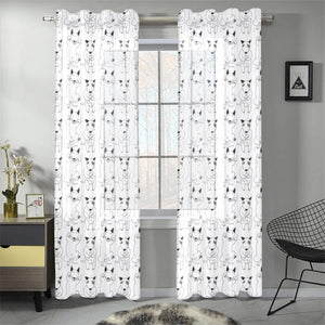 Bull Terrier Pattern Print Design 02 Gauze Curtain