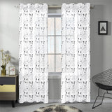 Bull Terrier Pattern Print Design 02 Gauze Curtain