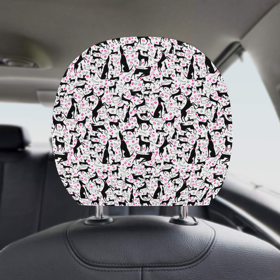 Greyhound Pattern Print Design 02 Car Headrest Cover