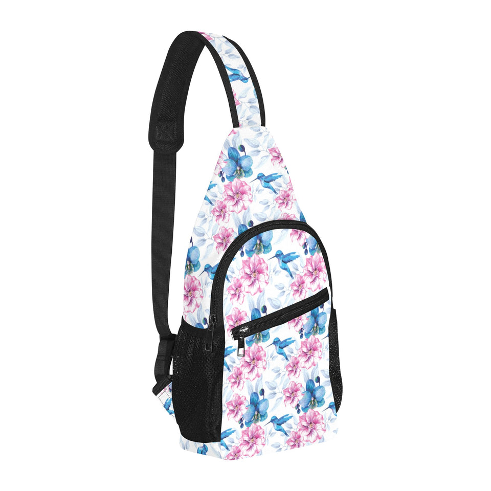 Hummingbird Pattern Print Design 02 All Over Print Chest Bag
