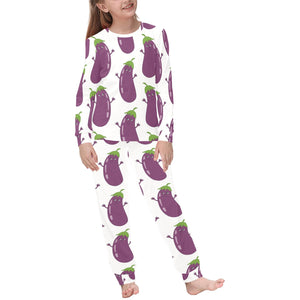 Eggplant Pattern Print Design 01 Kids' Boys' Girls' All Over Print Pajama Set