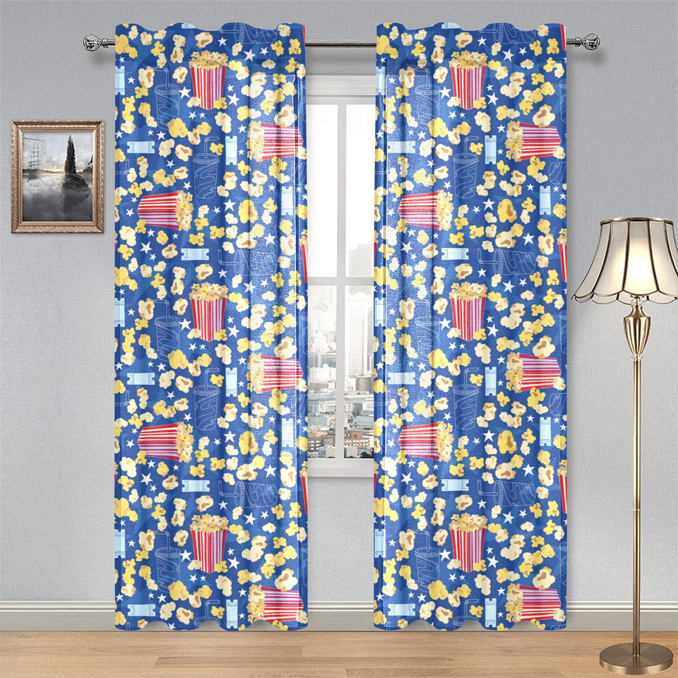 Popcorn Pattern Print Design 01 Gauze Curtain