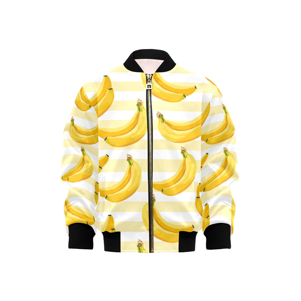 Banana pattern blackground Kids' Boys' Girls' Bomber Jacket