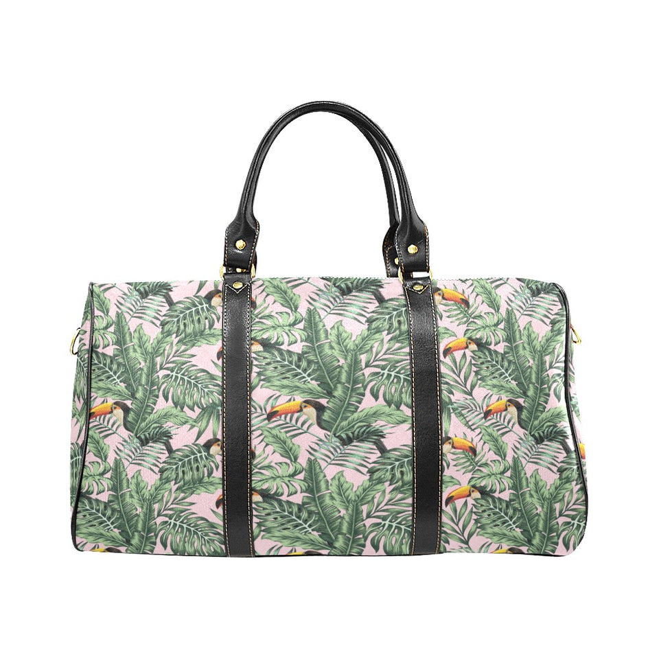 Toucan tropical green jungle palm pattern Travel Bag