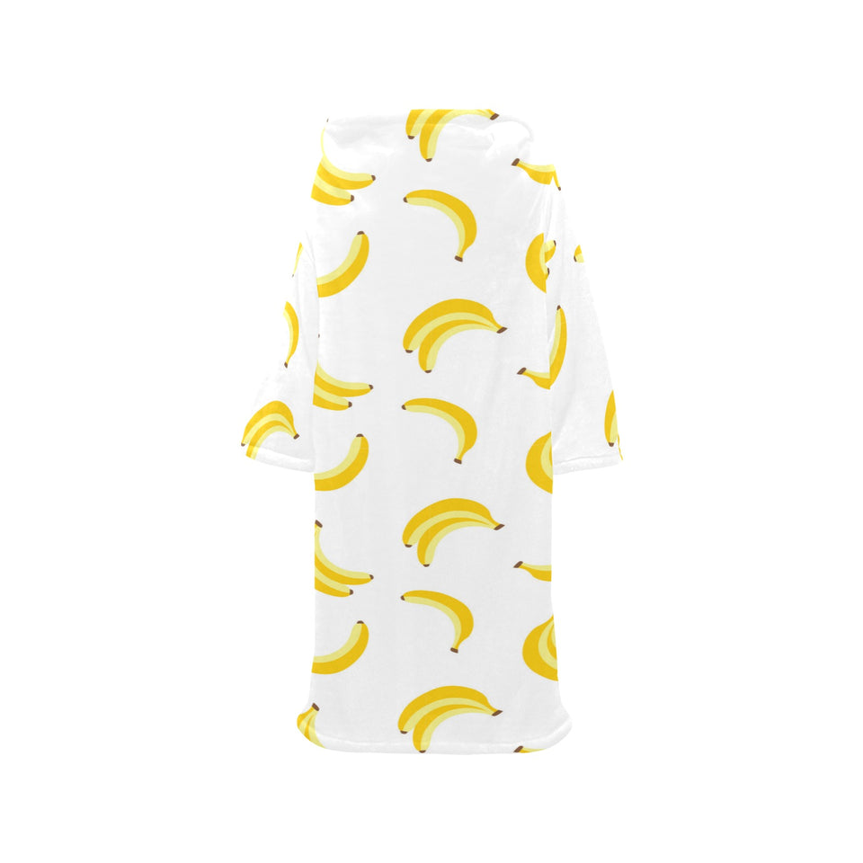 Banana pattern Blanket Robe with Sleeves