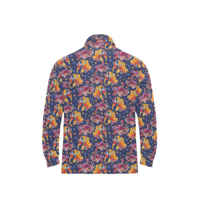 Goldfish Pattern Print Design 05 Men's Long Sleeve Polo Shirt