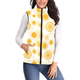 Sun design pattern Women's Padded Vest
