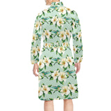 Hummingbird Pattern Print Design 01 Men's Long Sleeve Belted Night Robe