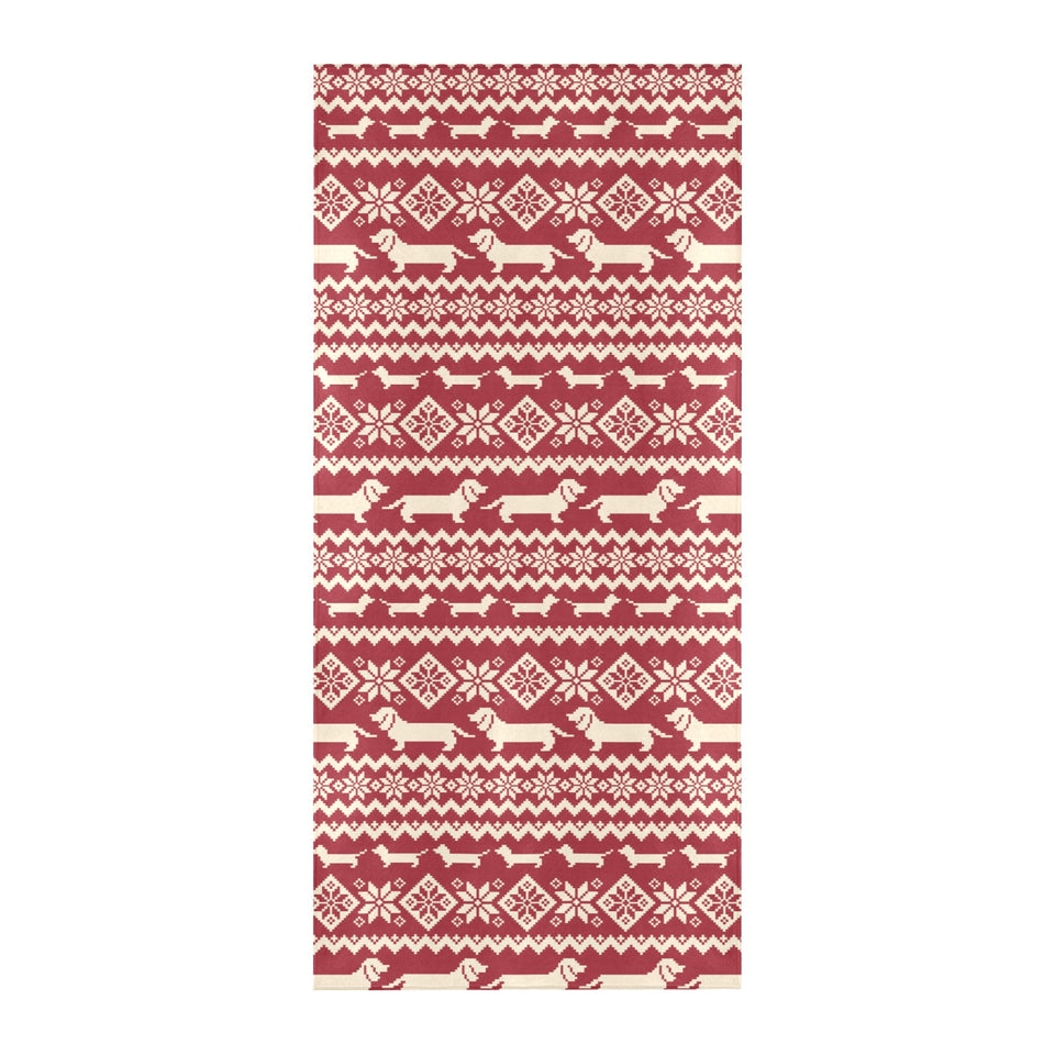 Dachshund Nordic pattern Beach Towel