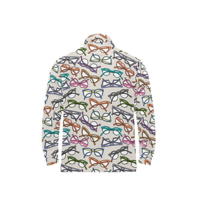 Sun Glasses Pattern Print Design 01 Men's Long Sleeve Polo Shirt