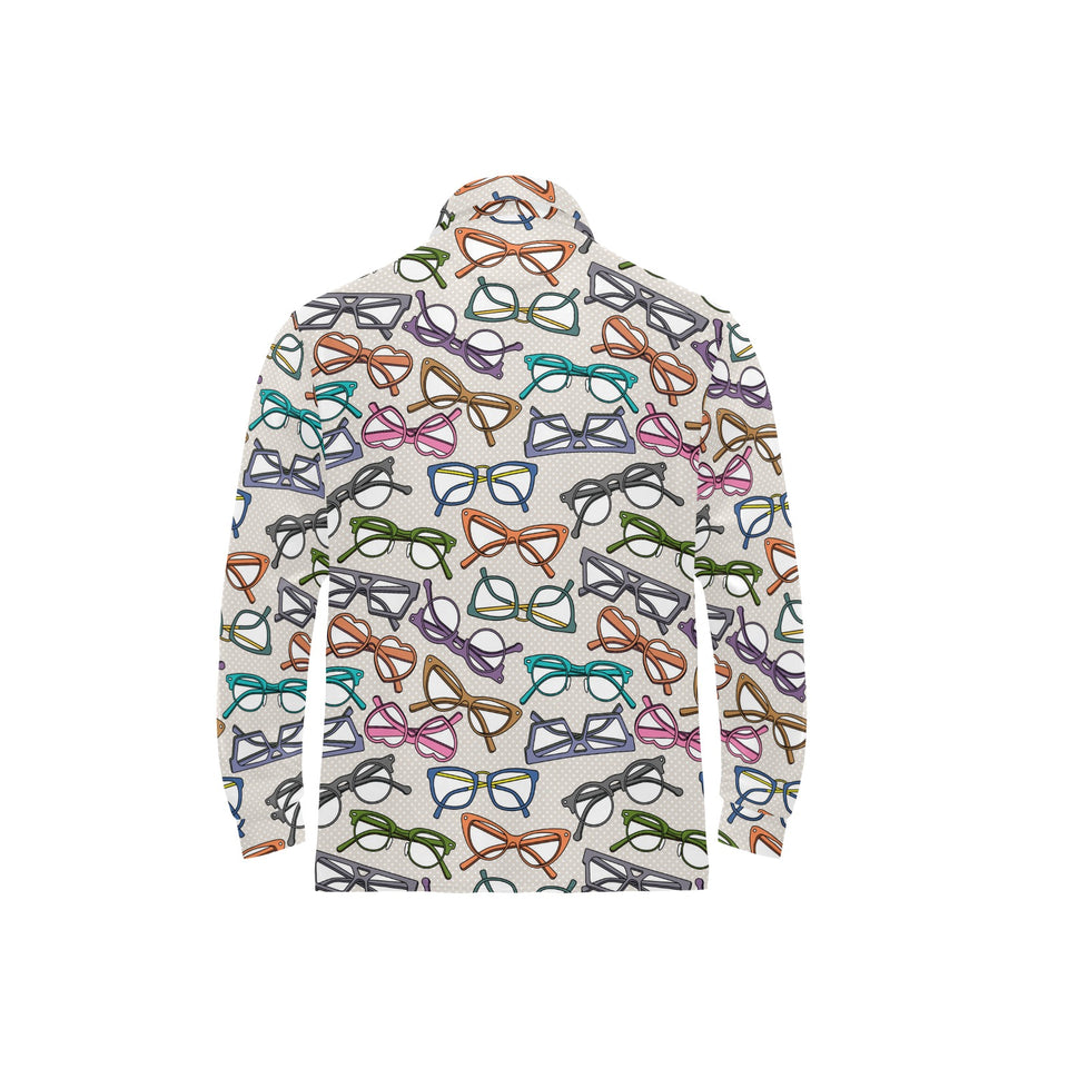 Sun Glasses Pattern Print Design 01 Men's Long Sleeve Polo Shirt