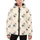 Cute Siberian Husky Kids' Boys' Girls' Padded Hooded Jacket
