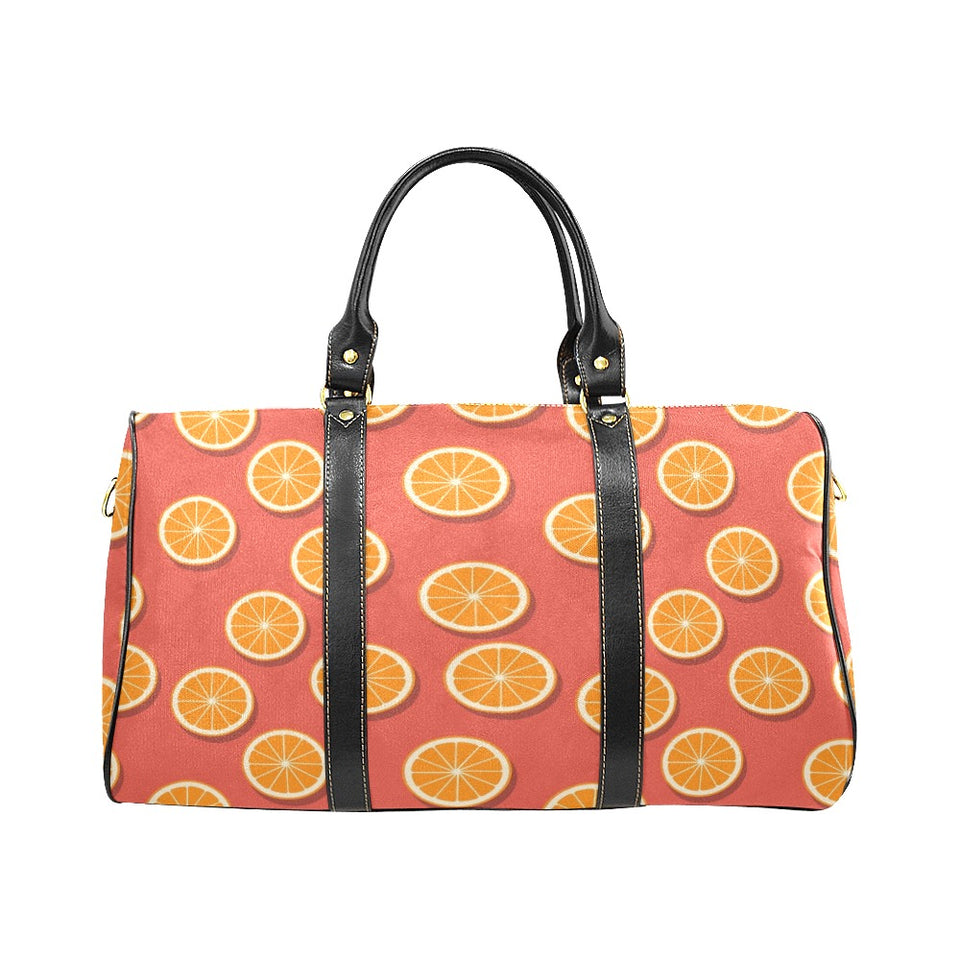 Oranges pattern red background Travel Bag
