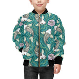 Koi Fish Carp Fish lotus pattern Kids' Boys' Girls' Bomber Jacket