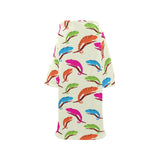 Colorful Chameleon lizard pattern Blanket Robe with Sleeves
