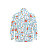 Bowling ball bowling pins blue blackground Men's Long Sleeve Polo Shirt