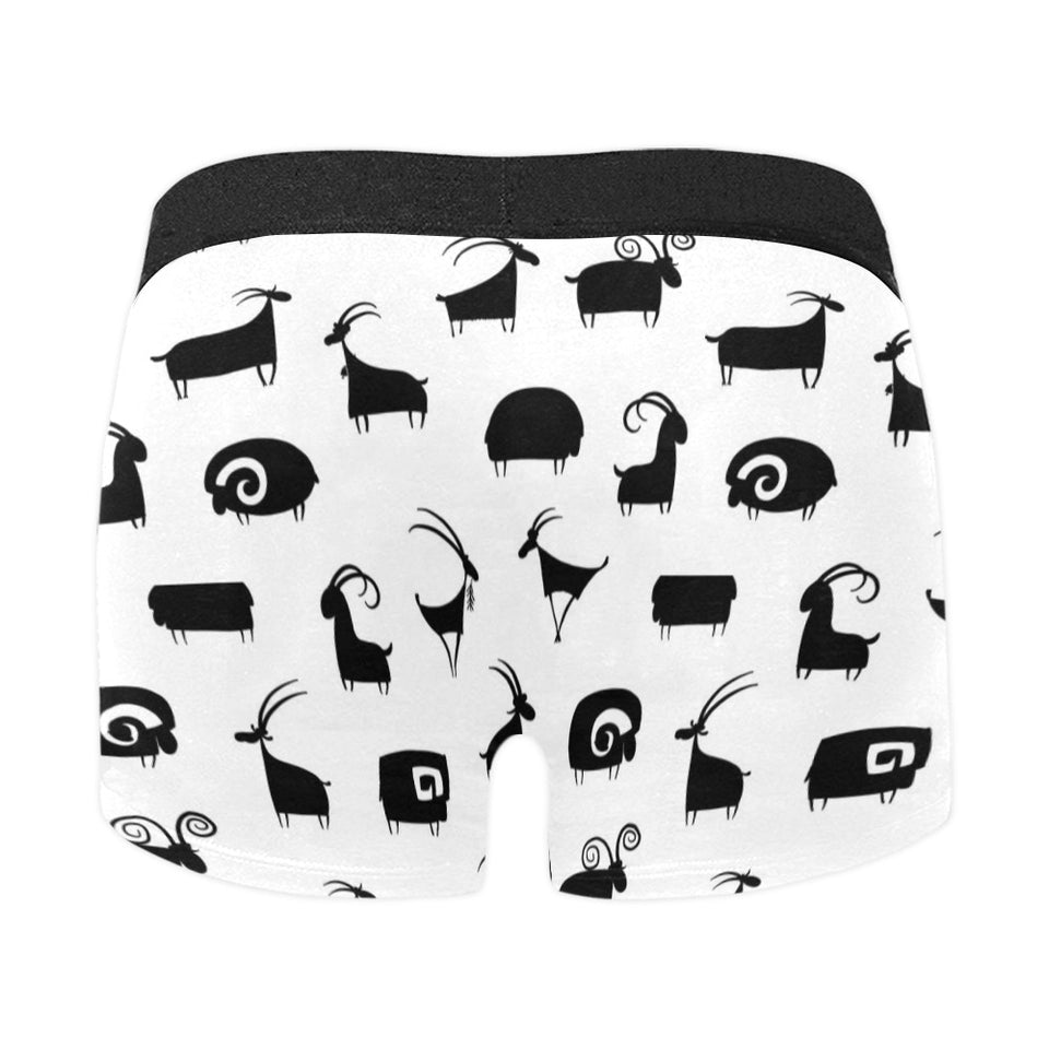 Goat ram pattern Men's All Over Print Boxer Briefs Men's Underwear