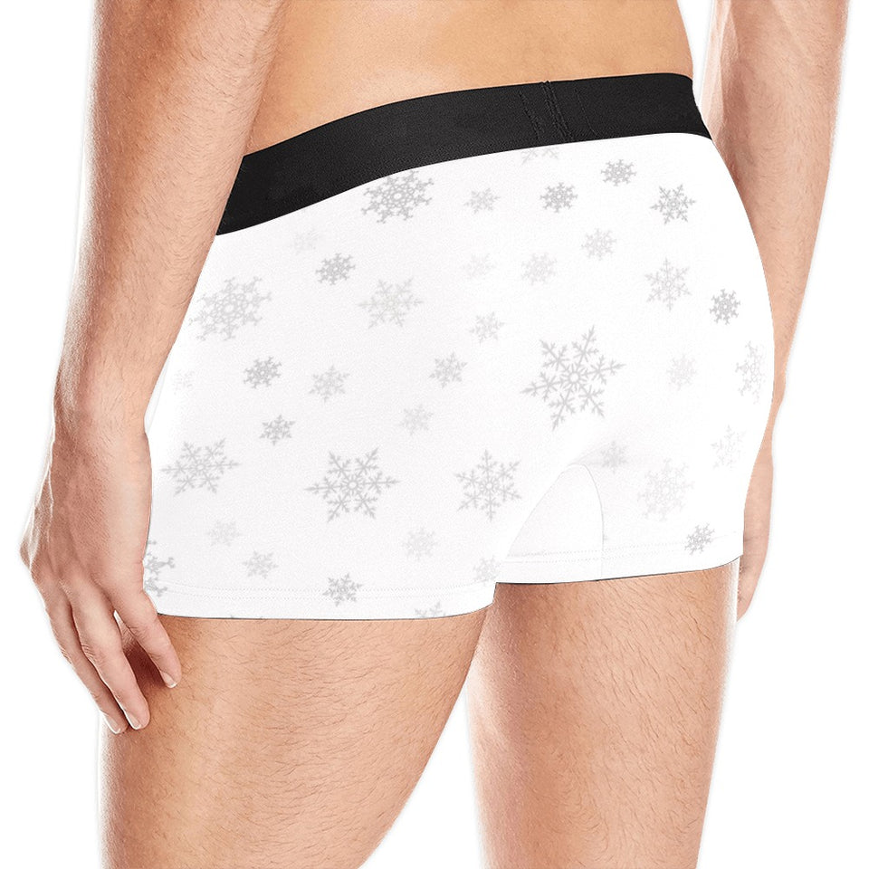 Snowflake pattern white background Men's All Over Print Boxer Briefs Men's Underwear