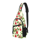 Red apples leaves pattern All Over Print Chest Bag