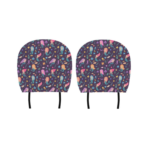 beautiful mermaid Fish jellyfish algae other marin Car Headrest Cover