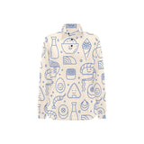 Cute sushi icon pattern Women's Long Sleeve Polo Shirt