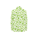 Lime design pattern Women's Long Sleeve Polo Shirt