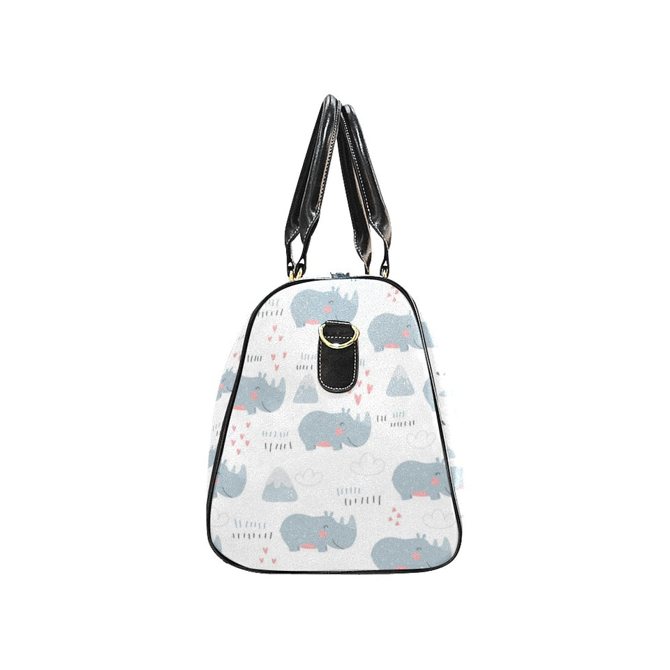cute rhino heart pattern Travel Bag