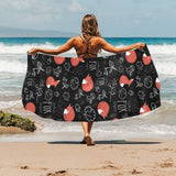 fox sleeping fox pattern Beach Towel